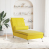 Chaise lounge de massagem com rolo veludo amarelo 3