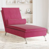 Chaise lounge de massagem com rolo veludo vermelho tinto 1