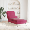 Chaise lounge de massagem com rolo veludo vermelho tinto 3