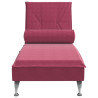 Chaise lounge de massagem com rolo veludo vermelho tinto 4