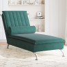 Chaise lounge de massagem com rolo tecido verde-escuro 1