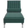 Chaise lounge de massagem com rolo tecido verde-escuro 4