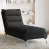 Chaise lounge de massagem com almofadões tecido preto 1