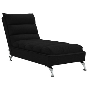Chaise lounge de massagem com almofadões tecido preto H