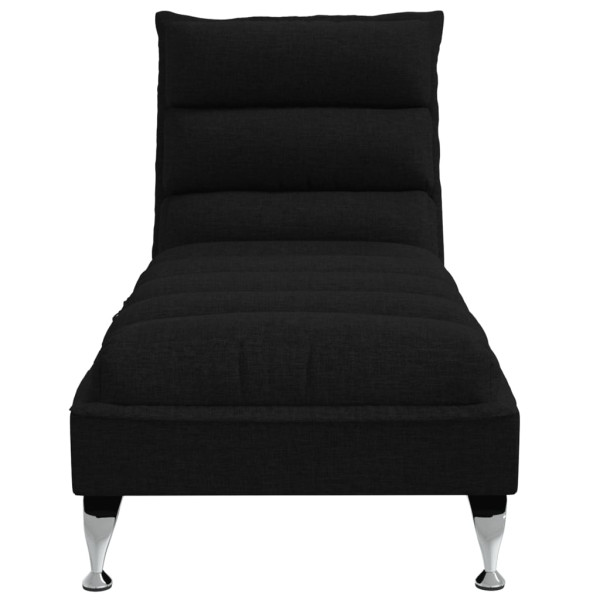 Chaise lounge de massagem com almofadões tecido preto M 4