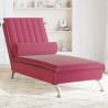 Chaise lounge de massagem com rolo veludo vermelho tinto 1