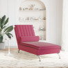 Chaise lounge de massagem com rolo veludo vermelho tinto 3