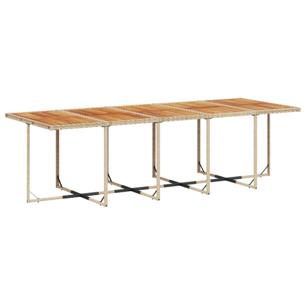 Set comedor de jardín 11 pzas con cojines ratán sintético beige M 4