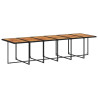Set comedor de jardín con cojines 13 pzas ratán sintético negro 4