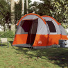 Tienda de camping con túnel 4 personas impermeable gris naranja 3