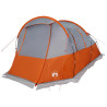 Tienda de camping con túnel 4 personas impermeable gris naranja 5