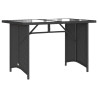 Mesa de jardim com tampo de vidro 110x68x70 cm vime PE preto 2