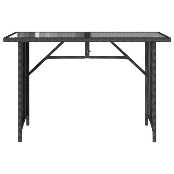 Mesa de jardín superficie de vidrio ratán PE negro 110x68x70 cm M 4