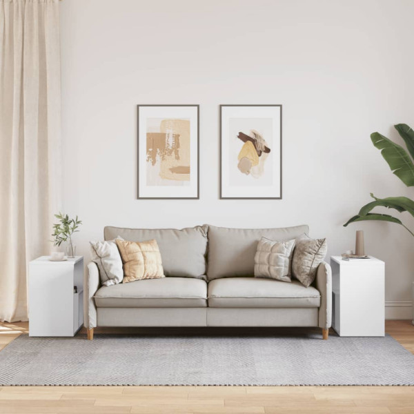 Mesas de apoio 2 pcs 50x30x50 cm derivados de madeira branco M 3