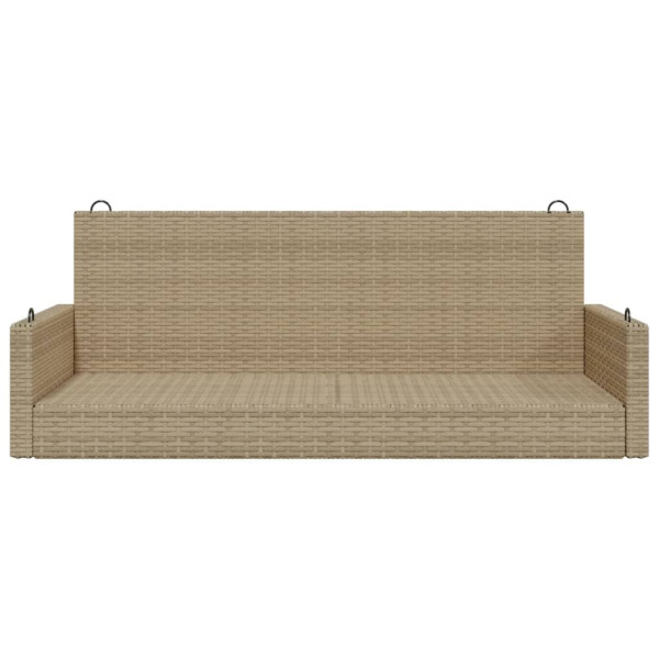 Banco columpio de ratán sintético beige 119x56x48 cm M 4