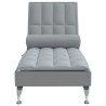 Chaise lounge de massagem com rolo tecido cinzento-claro 4