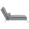 Chaise lounge de massagem com rolo tecido cinzento-claro 5