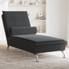Chaise lounge de massagem com rolo veludo preto 1