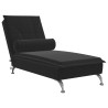 Chaise lounge de massagem com rolo veludo preto 2