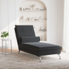 Chaise lounge de massagem com rolo veludo preto 3