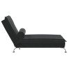 Chaise lounge de massagem com rolo veludo preto 5