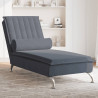 Chaise lounge de massagem com rolo veludo cinzento-escuro 1