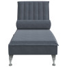 Chaise lounge de massagem com rolo veludo cinzento-escuro 4