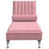 Chaise lounge de massagem com rolo veludo rosa 4