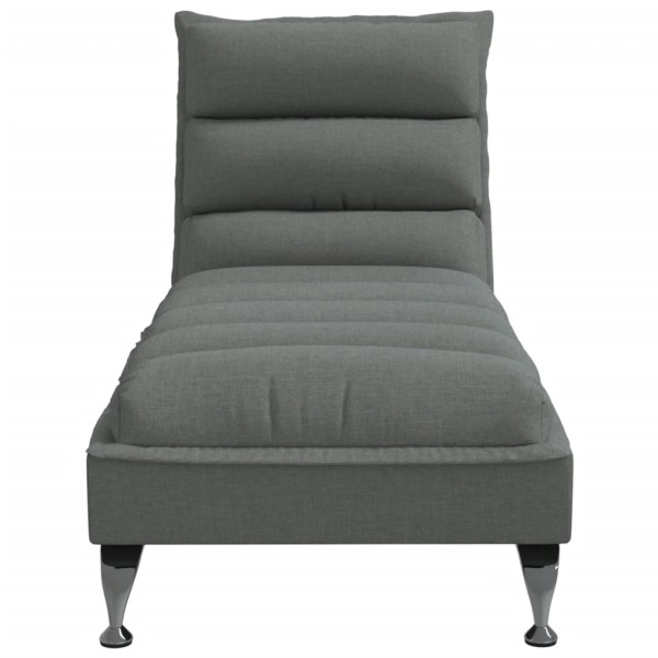 Chaise lounge com almofadões tecido cinzento-escuro M 4