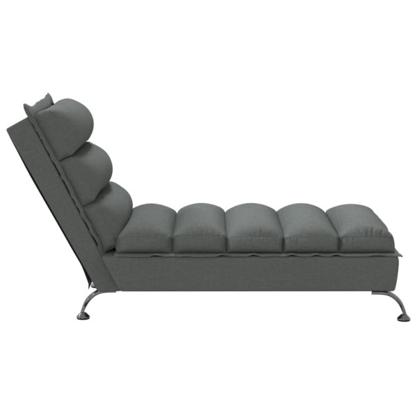 Chaise lounge com almofadões tecido cinzento-escuro M 5