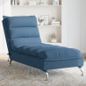 Chaise lounge de massagem com almofadões tecido azul 1