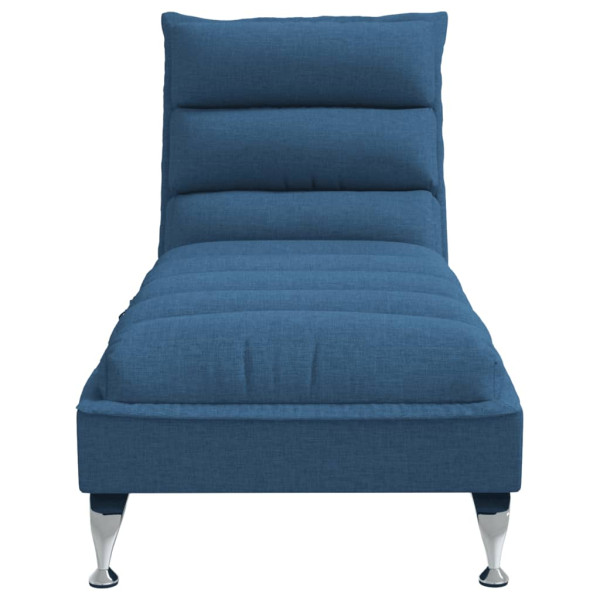 Chaise lounge de massagem com almofadões tecido azul M 4