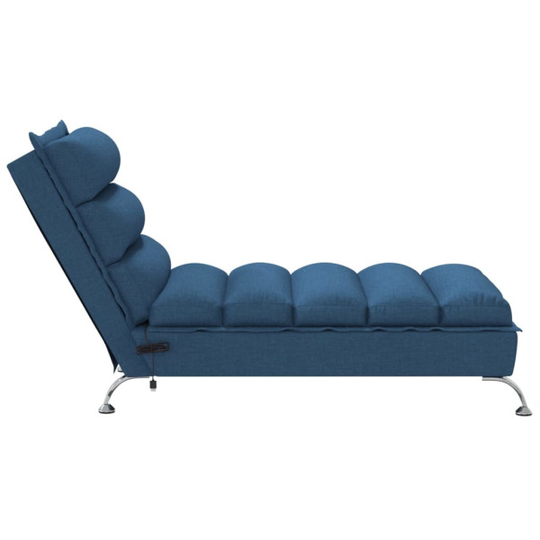 Chaise lounge de massagem com almofadões tecido azul M 5