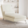Chaise lounge de massagem com rolo veludo creme 1