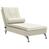 Chaise lounge de massagem com rolo veludo creme 2