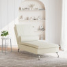 Chaise lounge de massagem com rolo veludo creme 3