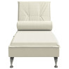 Chaise lounge de massagem com rolo veludo creme 4