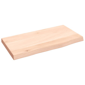 Estante de pared madera maciza de roble sin tratar 40x20x2 cm H