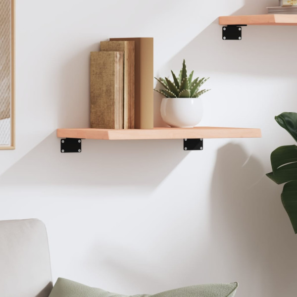 Estante de pared madera maciza de roble sin tratar 40x20x2 cm M 3