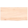 Estante de pared madera maciza de roble sin tratar 40x20x2 cm 4