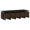 Set comedor de jardín 11 pzas y cojines ratán sintético marrón 3