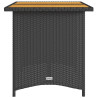 Mesa de jardín superficie de madera ratán PE negro 110x68x70 cm 5