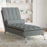 Chaise lounge de massagem com rolo tecido cinzento-escuro 1