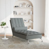 Chaise lounge de massagem com rolo tecido cinzento-escuro 3