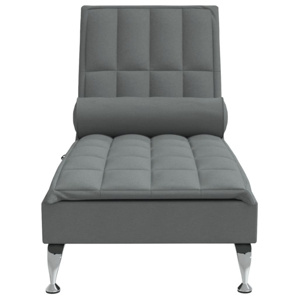 Chaise lounge de massagem com rolo tecido cinzento-escuro M 4