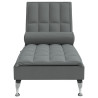 Chaise lounge de massagem com rolo tecido cinzento-escuro 4