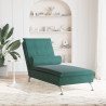 Chaise lounge de massagem com rolo tecido verde-escuro 3