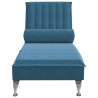 Chaise lounge de massagem com rolo veludo azul 4