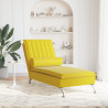 Chaise lounge de massagem com rolo veludo amarelo 3