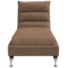 Chaise lounge de massagem com almofadões tecido castanho 4